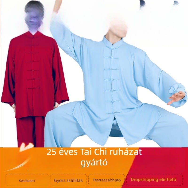Tai Chi edzésruha – uniszex készlet edzésre és előadásokra, tavasz/nyár és ősz, nyolcrészes Brokád Qigong stílus