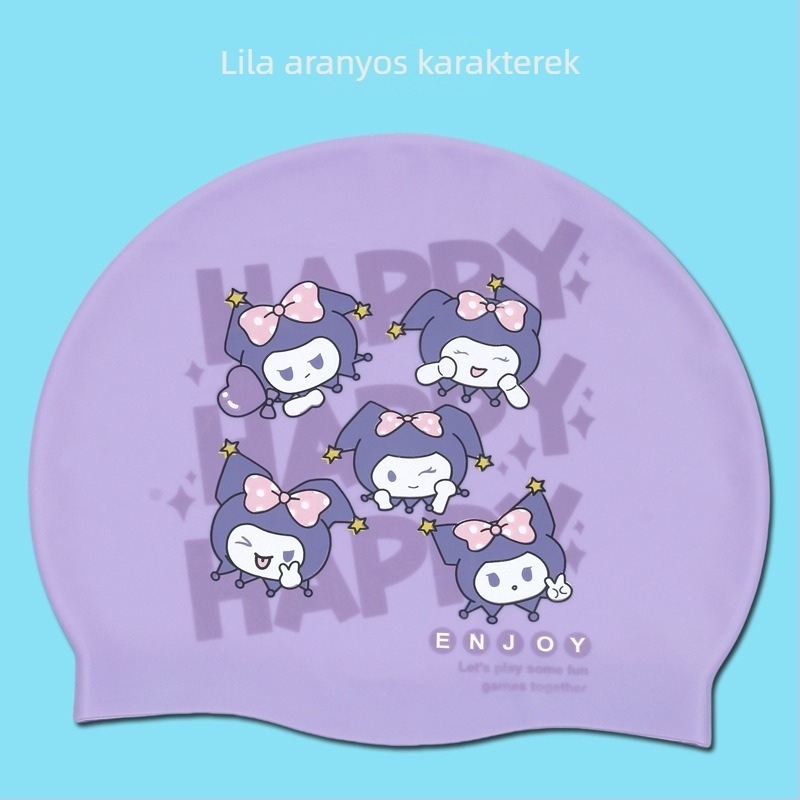 Gyerekeknek szilikon úszósapka – vízálló, uniszex, aranyos karikatúra dizájn úszáshoz és vízi tevékenységekhez