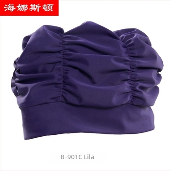 Hynaston nylon úszósapka hosszú hajhoz fültokkal, pliszírozott, modell B-901