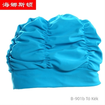 Hynaston nylon úszósapka hosszú hajhoz fültokkal, pliszírozott, modell B-901