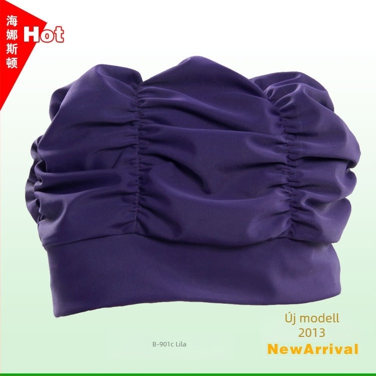Hynaston nylon úszósapka hosszú hajhoz fültokkal, pliszírozott, modell B-901
