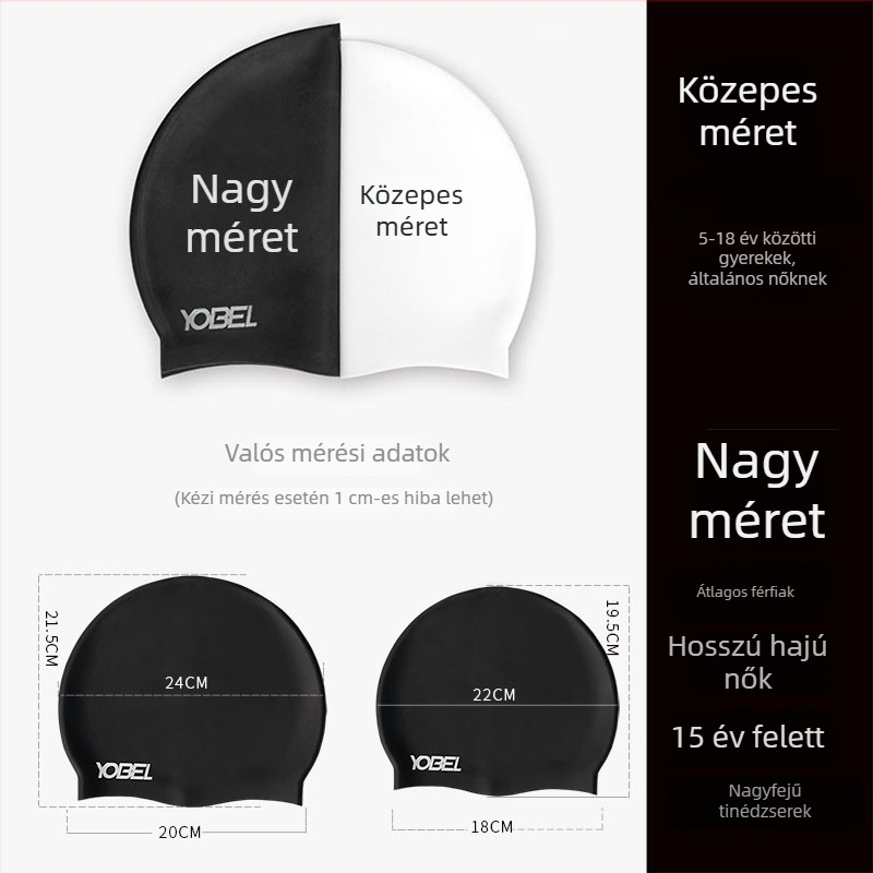 Szilikonból készült vízálló úszó sapka fülvédővel – kötésmentes, felnőtteknek