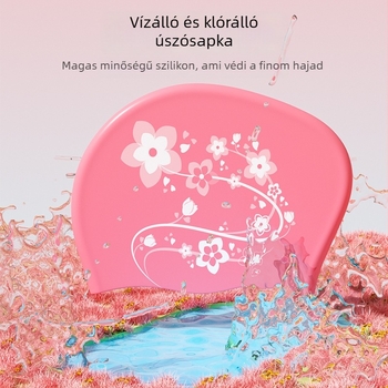 Női hosszú hajú úszósapka (Szilikon; Vízálló; Nyomtatott minta; Felnőttek; Engedélyezett magánmárka)