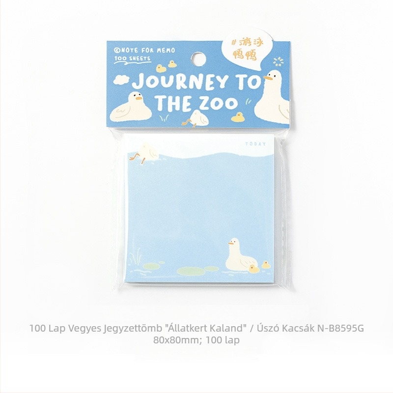 Állatkertbe utazó notesz — 100 oldal, papír, rajzolt illusztrációk, nyomtatott kivitelezés