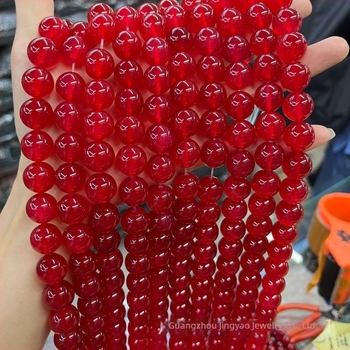 Természetes vörös achát és chalcedon kör alakú gyöngyök zöld, sárga, kék, szürke és fehér színekben ékszerkészítéshez DIY