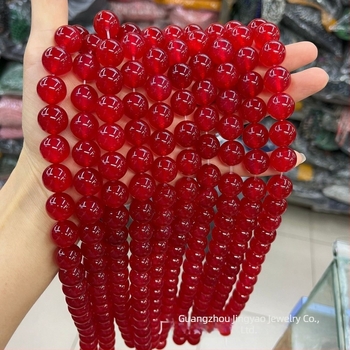 Természetes vörös achát és chalcedon kör alakú gyöngyök zöld, sárga, kék, szürke és fehér színekben ékszerkészítéshez DIY