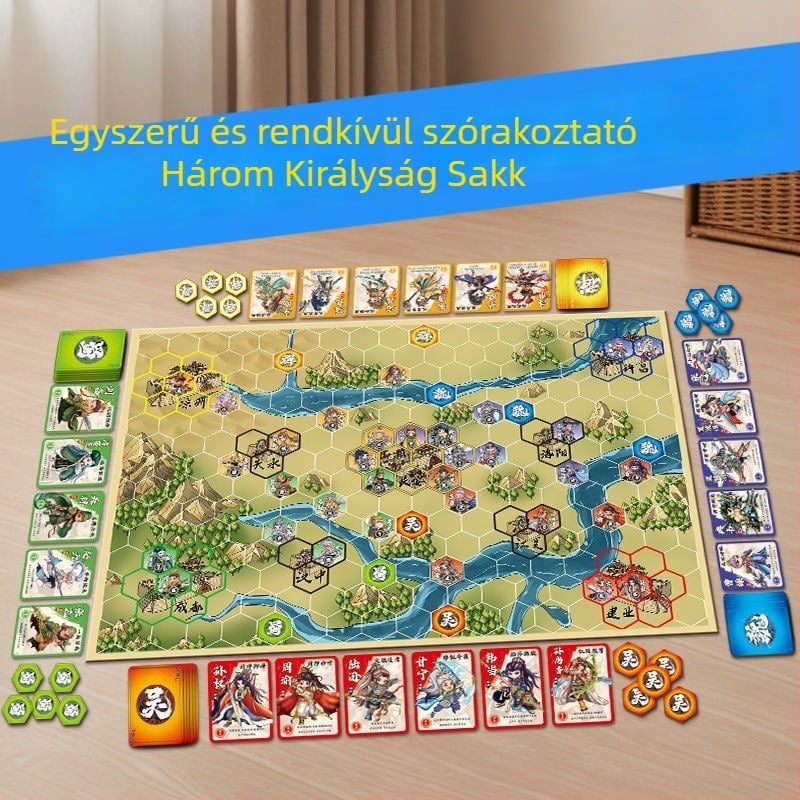 Három Királyság kártyás társasjáték: harc, parti és stratégia; gyerekeknek 4–6 évesek, színes doboz