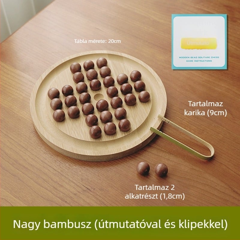 MZ Márkájú fa egyjátékos rejtvényjáték — agy- és kézügyesség edzése, korai nevelés.