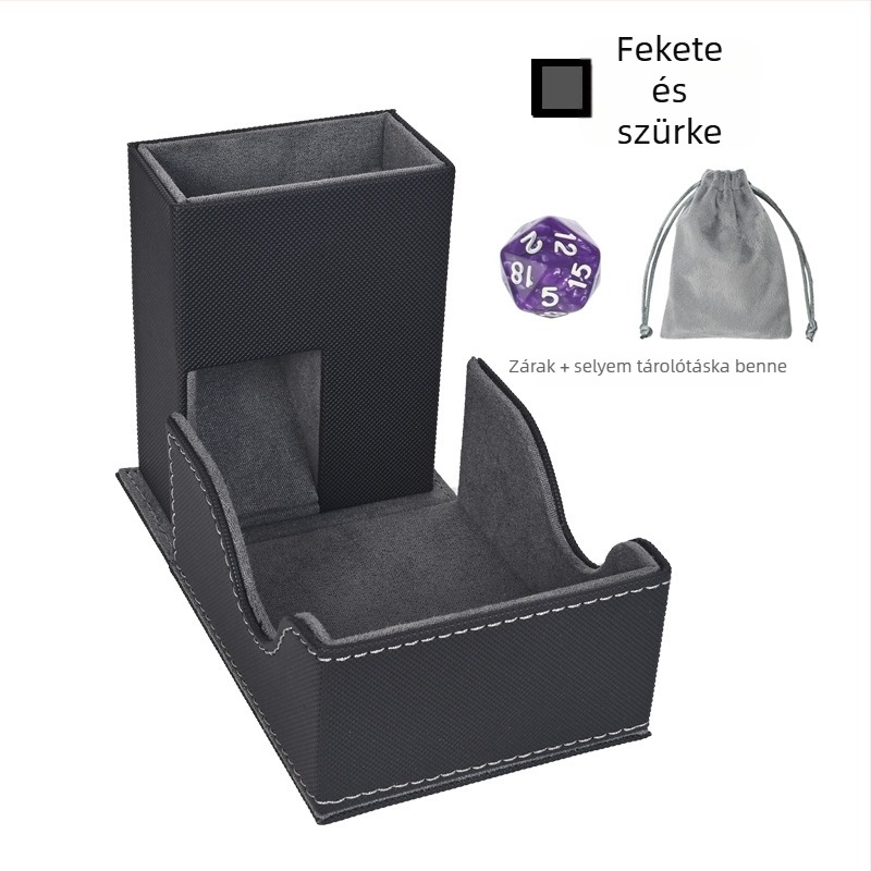 RPG és kártyajátékokhoz: Dice Tower és kártya doboz kiegészítő – PU, vászon, papír anyagok; Márka Shuangyu; 14+ korosztály; Tömeg 147,6 g