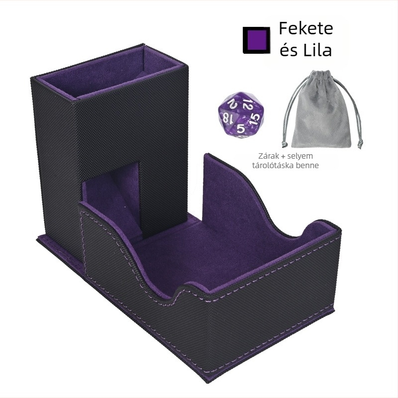 RPG és kártyajátékokhoz: Dice Tower és kártya doboz kiegészítő – PU, vászon, papír anyagok; Márka Shuangyu; 14+ korosztály; Tömeg 147,6 g