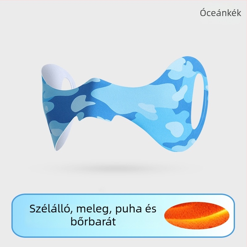 Meleg arcfedő maszk pillangó orrpatch-szel — poliészter, fülcsipesz, lélegző, uniszex, őszi-téli viselet.