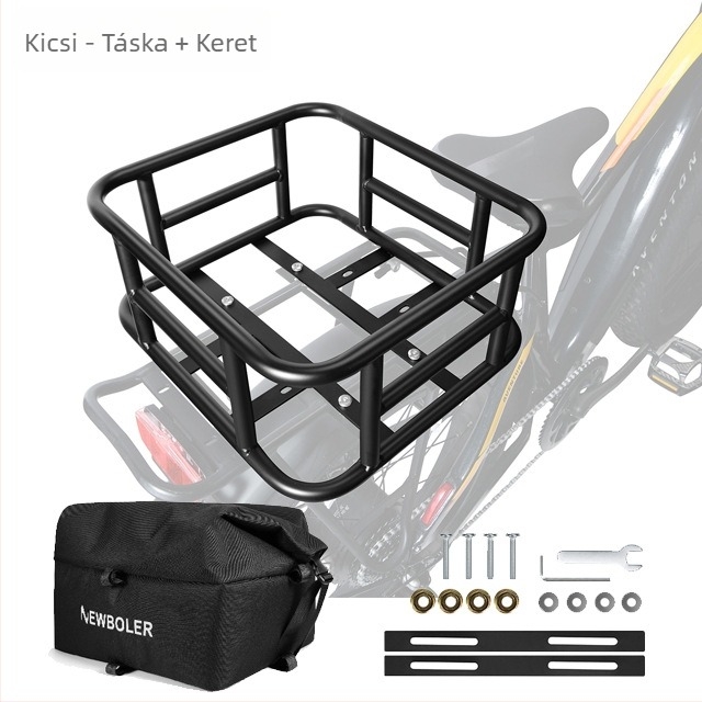 Hátsó kerékpár kosár vas kerettel és belső béléssel, modell BIKA-BAG119, vízálló és szigetelt.