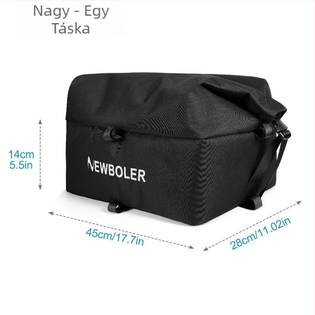 Hátsó kerékpár kosár vas kerettel és belső béléssel, modell BIKA-BAG119, vízálló és szigetelt.