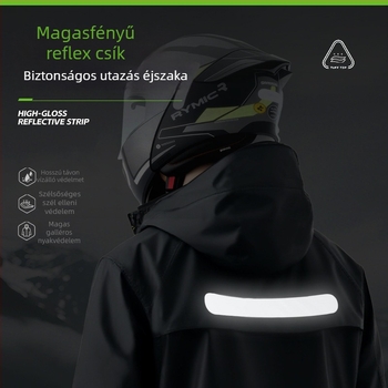 Felnőtteknek készült esőruha készlet — osztott esőkabát, uniszex teljes testvédő ruha elektromos kerékpár/motorkerékpárhoz, PVC anyag, vízálló PVC ragasztóréteg