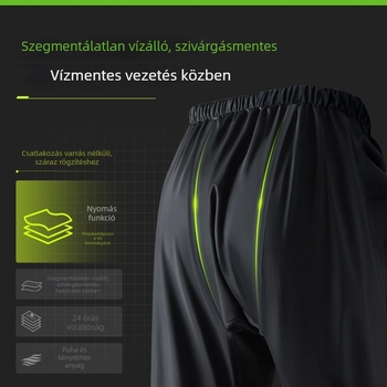 Felnőtteknek készült esőruha készlet — osztott esőkabát, uniszex teljes testvédő ruha elektromos kerékpár/motorkerékpárhoz, PVC anyag, vízálló PVC ragasztóréteg