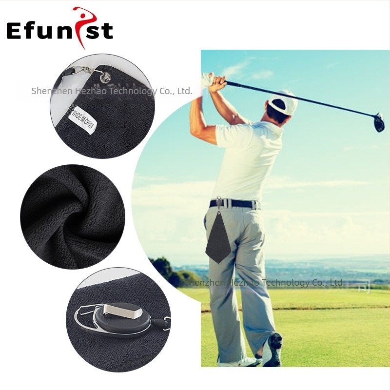 Golf törölköző efunist - poliészter, kétoldalas velúr, karabiner, beltéri és kültéri használat