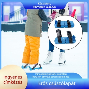 Moqian Gyerek jégkorcsolyák kezdőknek – Síeléshez és korcsolázáshoz, Felső rész: webbing, Lemez: rozsdamentes acél, Talp: műanyag + fém