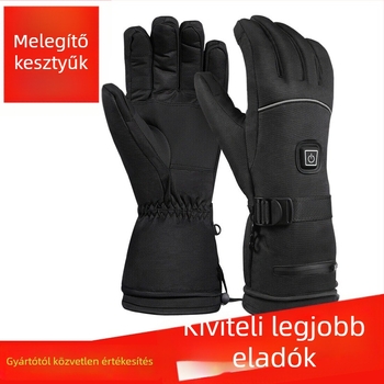 Síkesztyűk lítiumakkumulátoros fűtéssel, teljes ujj- és tenyérfűtés, vízálló nejlon bélés pamuttal, felnőttek, uniszex