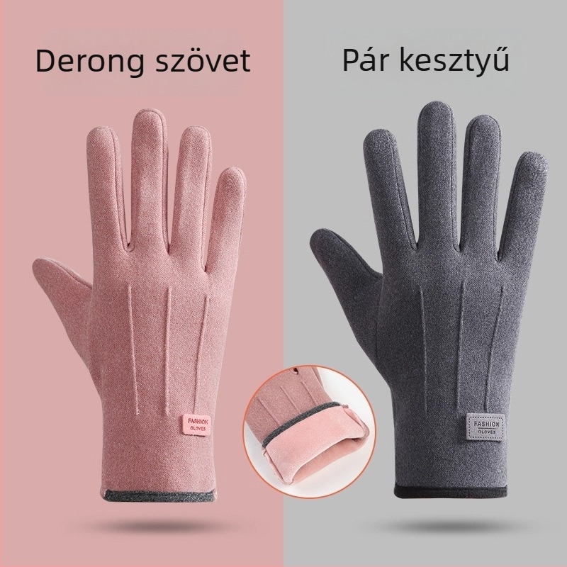 Uniszex téli kerékpáros kesztyű – poliészter, közepes vastagság, különálló ujjak, kerékpáros kesztyű edzéshez és közlekedéshez (Poliészter • Közepes vastagság • Különálló ujjak • Kerékpáros kesztyű • Edzéshez, közlekedéshez)