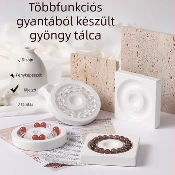 Ékszer gyöngy bemutató tálca – DIY karkötő tervezéséhez, gyanta, geometriai konkáv-konvex forma, Hongma MZ2373