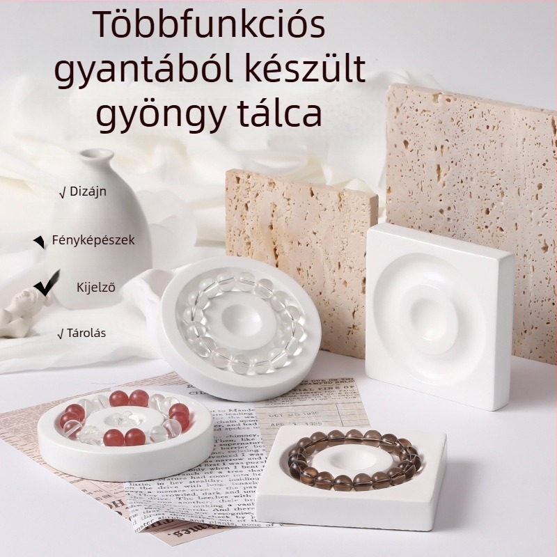 Ékszer gyöngy bemutató tálca – DIY karkötő tervezéséhez, gyanta, geometriai konkáv-konvex forma, Hongma MZ2373
