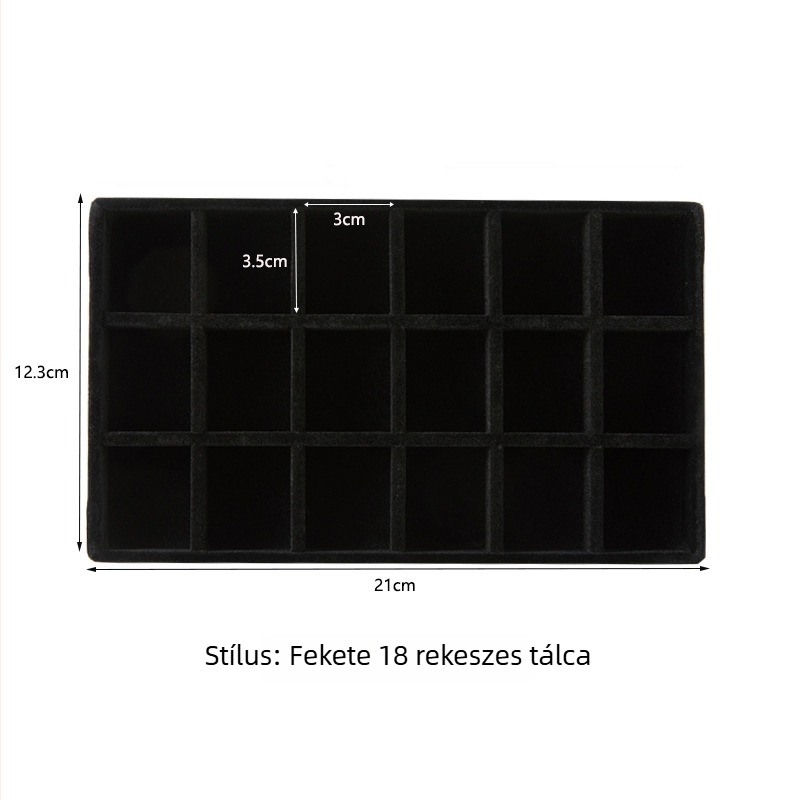 Fából készült ékszerdoboz filc bevonatú tálcával és fiókkal fülbevalók számára