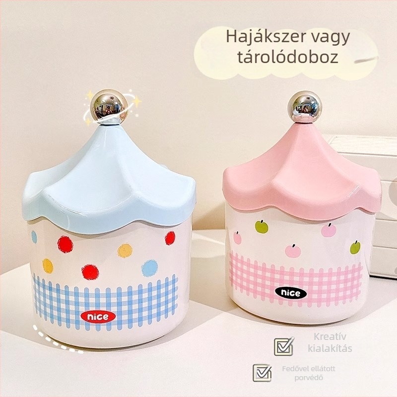 Hajkiegészítő doboza - asztali rendező gyerekeknek, műanyagból, egyszerű és modern stílus, merev, fedéllel