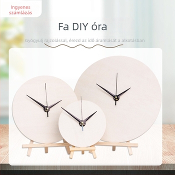 DIY falióra – kör alakú fapanel, folyadékfestés, oktató játék, otthonra és irodába, Új kínai stílus