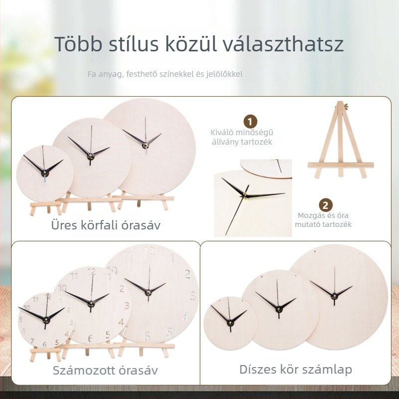DIY falióra – kör alakú fapanel, folyadékfestés, oktató játék, otthonra és irodába, Új kínai stílus