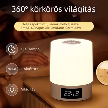 Éjszakai fény órával és LED-kijelzővel – újratölthető éjjeli lámpa hálószobához и tanuláshoz