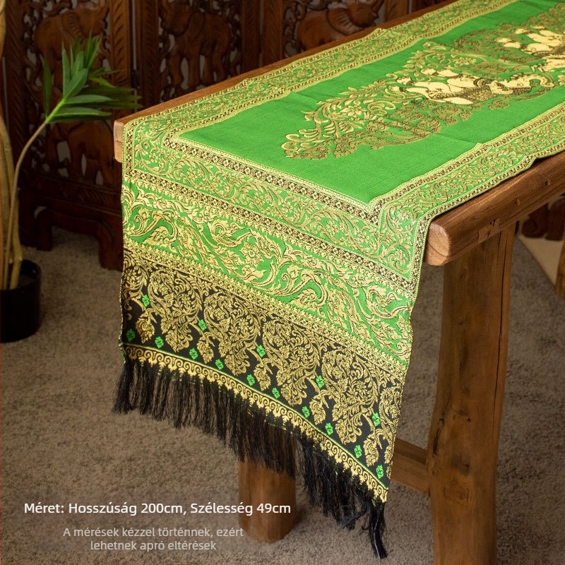 Asztal zászló – Délkelet-ázsiai stílus, Thai teás asztalhoz textil, Márka Laijun; Anyag: Tess; Fő összetevő tartalma: 60%; Minta: Egyéb
