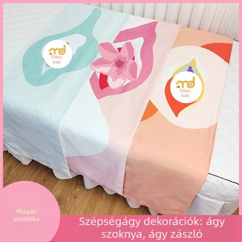 Szatén ágytakaró futó, egyszerű és modern, hotel stílusú dekoráció