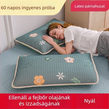 Természetes latex párnahuzat, atkák elleni és antibakteriális, két darabos párnahuzat, méret 48