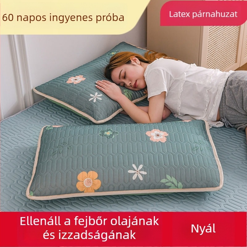Természetes latex párnahuzat, atkák elleni és antibakteriális, két darabos párnahuzat, méret 48