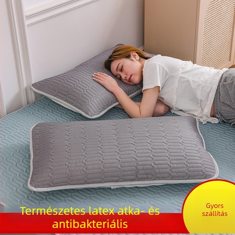 Természetes latex párnahuzat, atkák elleni és antibakteriális, két darabos párnahuzat, méret 48