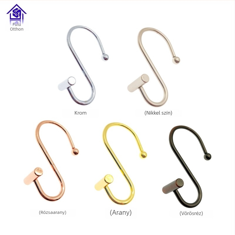 Fém függönykampó, hengert formájú T- és S-alakú dizájn, modern minimalista stílus, fu'luo