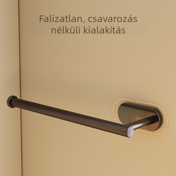 Függöny tartó fúrás nélkül – Rozsdamentes acél, Falikampóval kompatibilis, Tároló csipesz, Márka Mugg