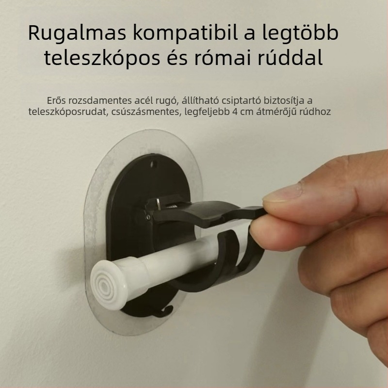 Ragasztó kampó függönyrúdhhoz, ABS, egyes kampó, modern minimalist stílus, teherbírás 1–3 kg