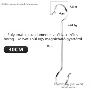 Rozsdamentes acél horog, konyha- és fürdőszobai használatra, egyszerű modern kialakítás, 5–10 kg teherbírás, 1 darab