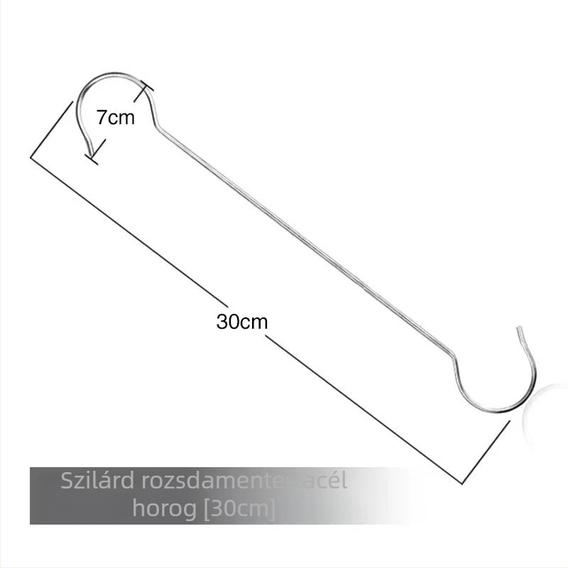 Rozsdamentes acél horog, konyha- és fürdőszobai használatra, egyszerű modern kialakítás, 5–10 kg teherbírás, 1 darab