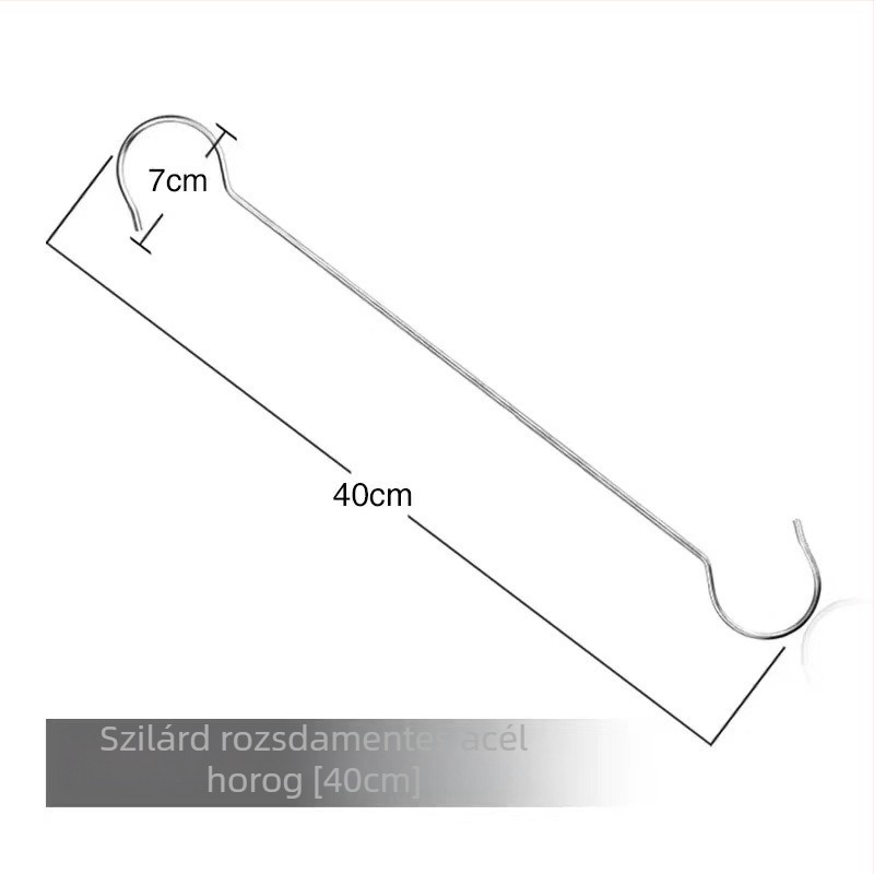 Rozsdamentes acél horog, konyha- és fürdőszobai használatra, egyszerű modern kialakítás, 5–10 kg teherbírás, 1 darab