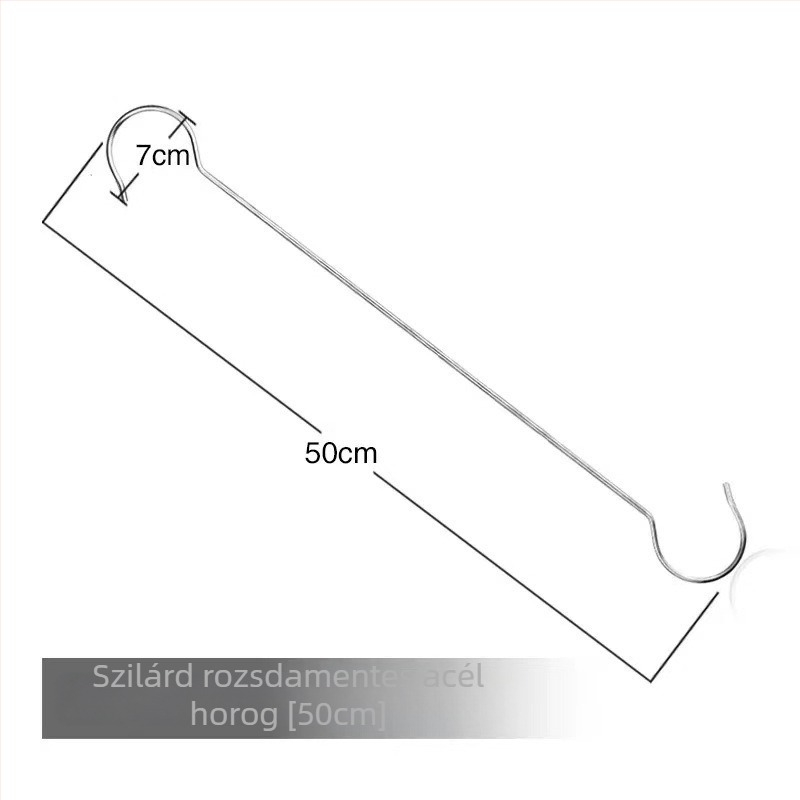 Rozsdamentes acél horog, konyha- és fürdőszobai használatra, egyszerű modern kialakítás, 5–10 kg teherbírás, 1 darab
