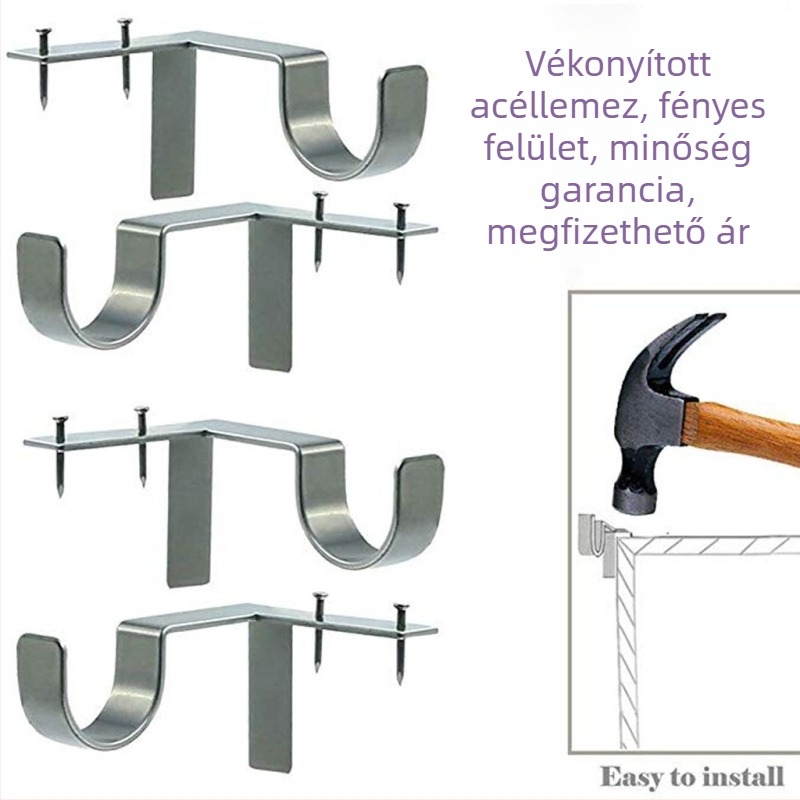 Függönyrúd tartó kampóval | Anyag: cink ötvözet; Típus: univerzális; Stílus: modern és egyszerű