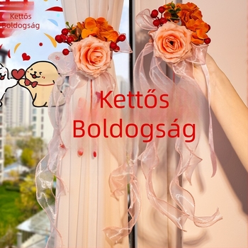 Esküvői szobai függönykötő dupla boldogság medállal; Anyag: szalag; Márka: Flower spark red; Termékkód: 2015712; Csomagolás: Opp bag