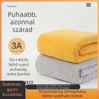 Fürdő- és strandkendő superfín rostból, kiváló nedvszívó képesség, lágy érzet; GSM 200–300, 32 szála, szegélyezés