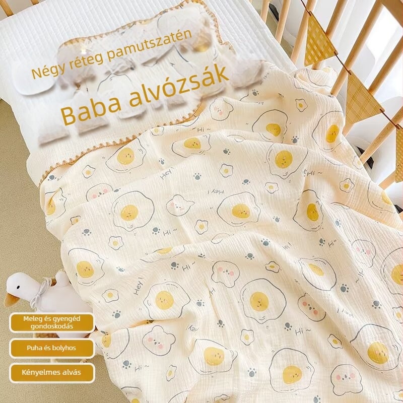 Baba géz takaró négy évszakos pamutból, mesés mintával, alkalmas csecsemőknek és totyogóknak