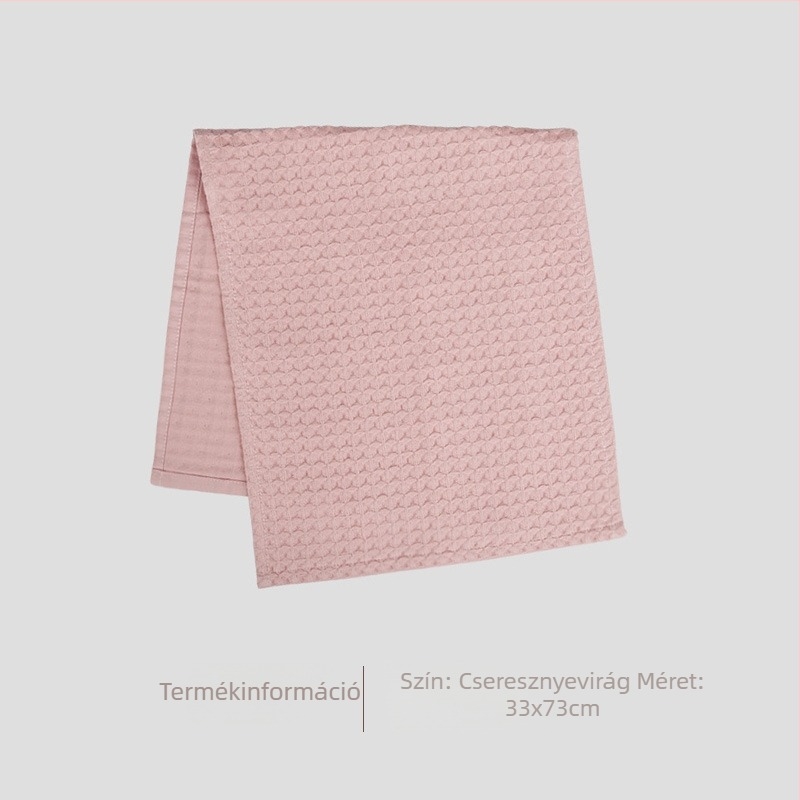 Magas minőségű pamut arc törölköző waffle szövésű, 100 g, 73 × 33 cm, 3 réteg géz, nedvszívó és gyorsan száradó.