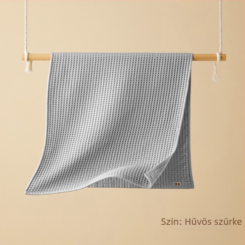 Magas minőségű pamut arc törölköző waffle szövésű, 100 g, 73 × 33 cm, 3 réteg géz, nedvszívó és gyorsan száradó.