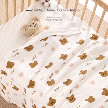 Baba fürdőlepedő- hat rétegű géz, ultra puha, nedvszívó, tiszta pamut; anyag: pamut, fonal: 150d, kategória: fürdőlepedő, mosásra