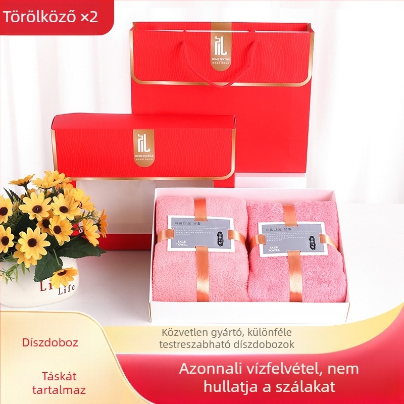 Arctörölköző és fürdőlepedő készlet, két- vagy háromdarabos, hímzett logóval